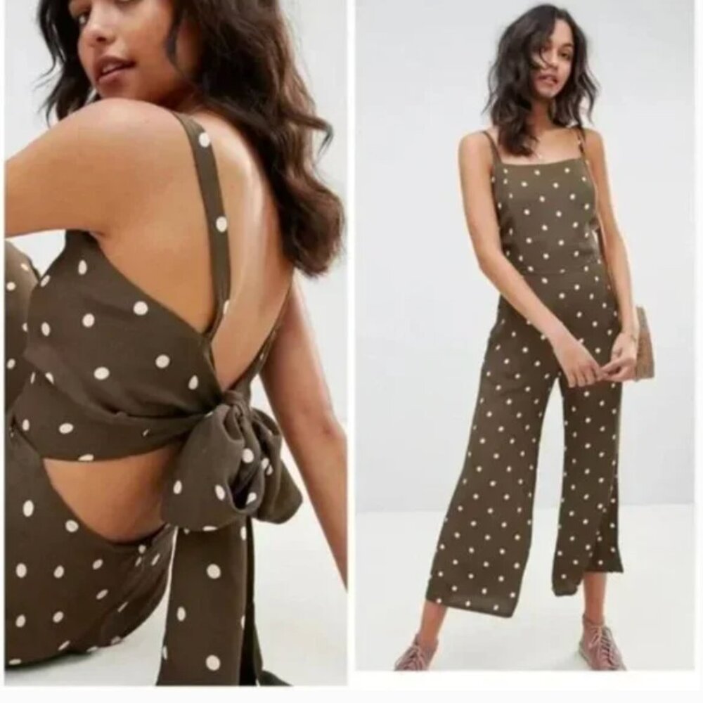 REVOLVE Faithfull the Brand Playa Polka Dot Wide Leg Jumpsuit M